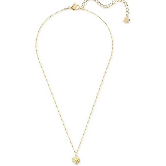 Swarovski Gold Plated Crystal Tarot Magic Dice Necklace NWT - Picture 2 of 5
